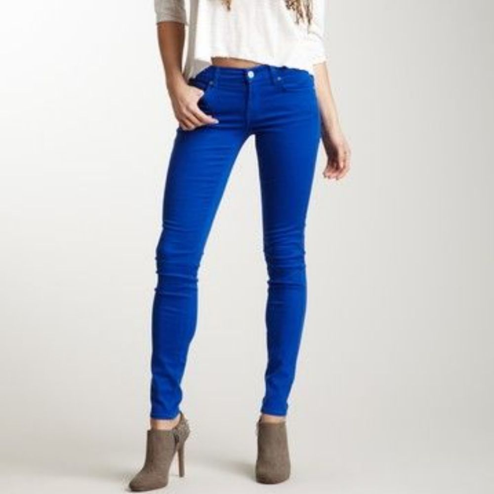 7 For All Mankind size 24 Royal Blue Skinny Jeans 7FAM Size 24